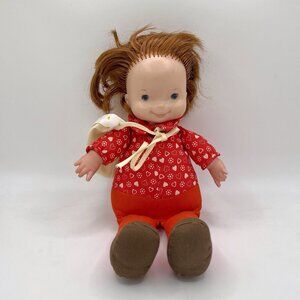 Vintage 1973 Fisher Price Audrey Doll Brunette Soft Body Doll 13” Washable MCM